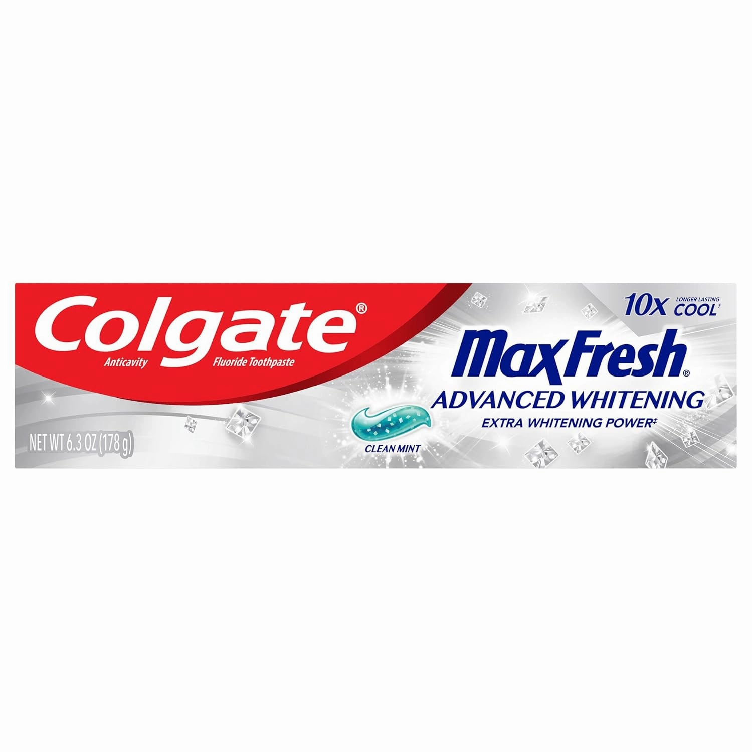 Colgate Max Fresh Advanced Whitening Toothpaste, Clean Mint Toothpaste for Bad Breath, 6.3 Oz Tube, 3 Pack