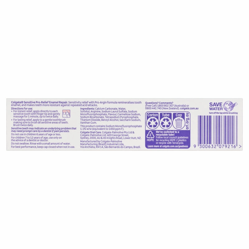 Colgate Sensitive Pro-Relief Enamel Repair Toothpaste 110g