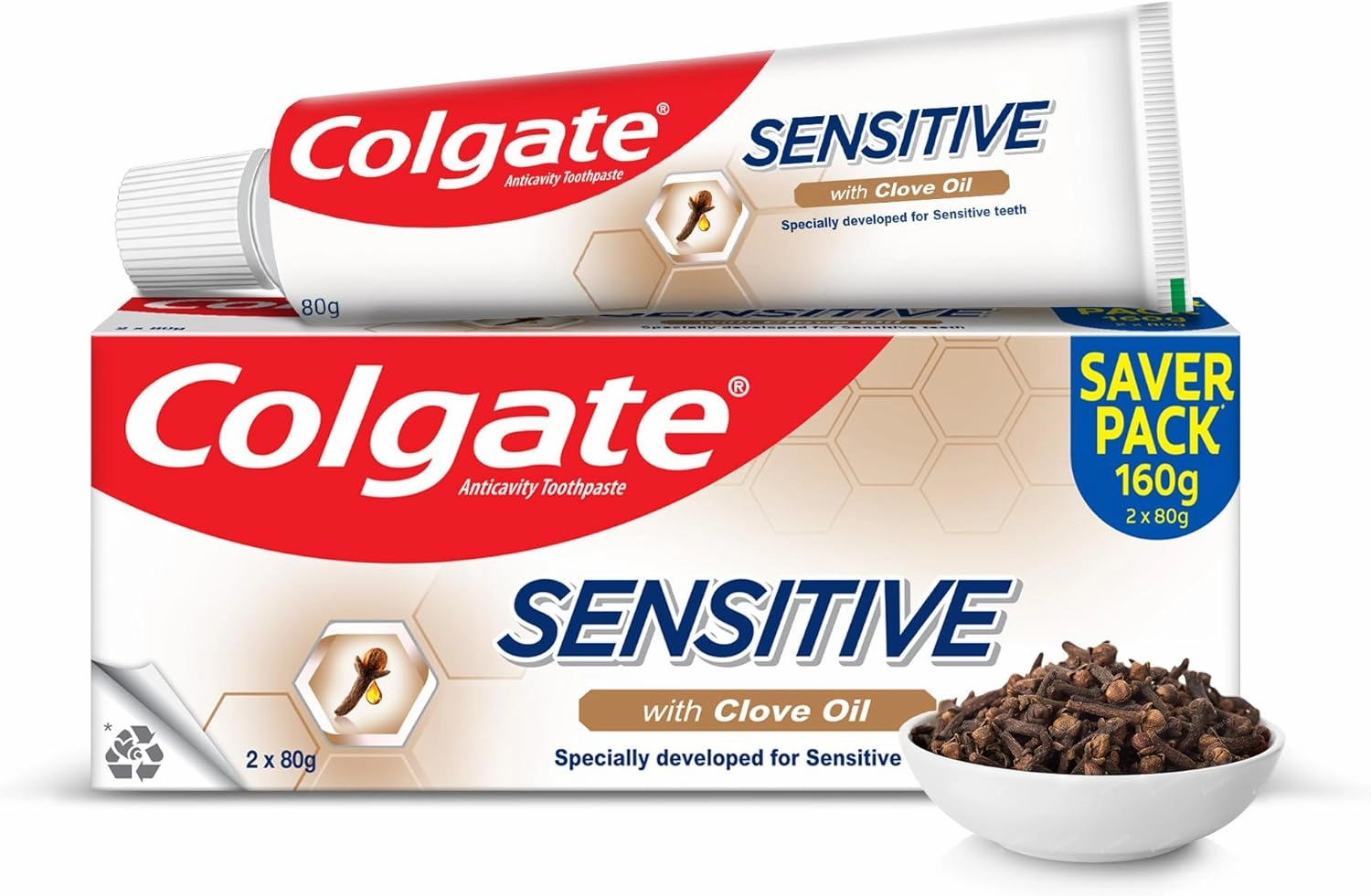 Colgate Sensitive Toothpaste with Clove Oil, for Sensitivity Relief, 160g,