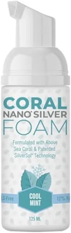 Coral Nano Silver Foaming Toothpaste, Natural Fluoride Free Toothpaste, SLS and Glycerin Free, Cool Mint, 4 Ounce