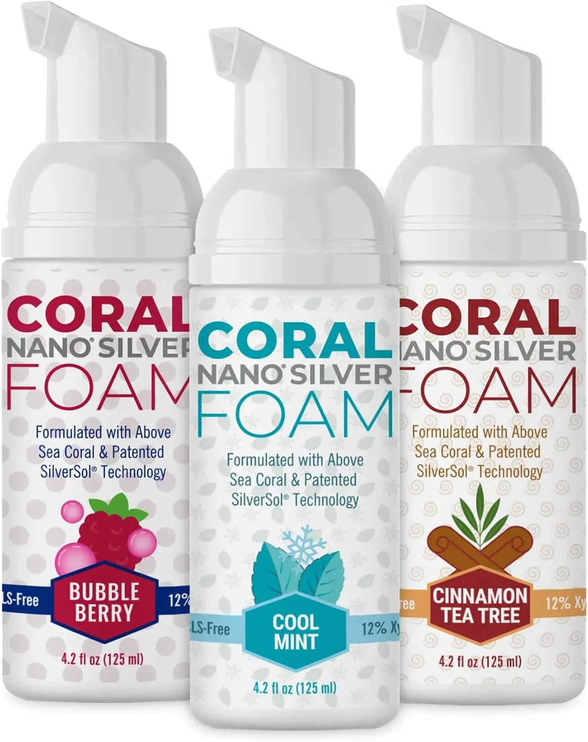 Coral Nano Silver Foaming Toothpaste, Natural Fluoride Free Toothpaste, SLS and Glycerin Free, Family Bundle, 4 Ounce
