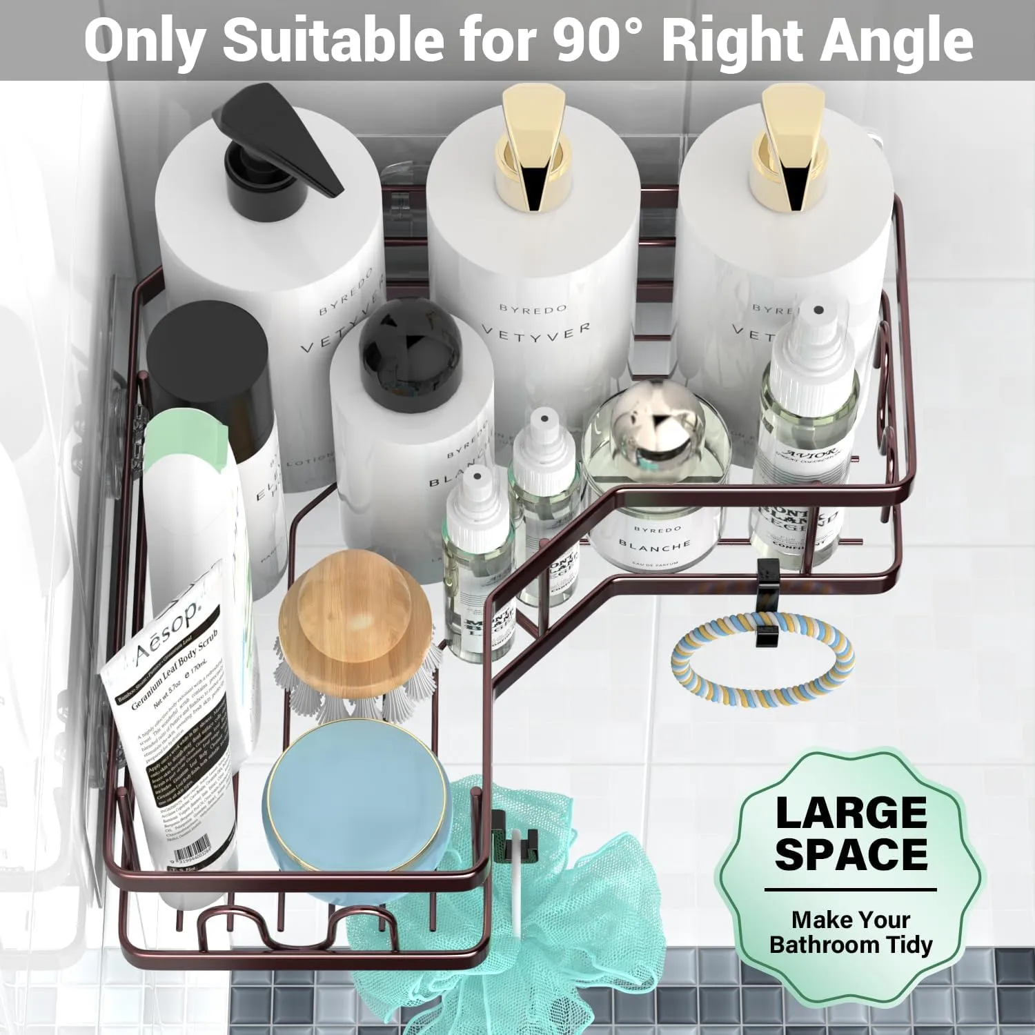 Corner Shower Caddy Organizer Shelf: Adhesive No Drilling Shower Rack Bathtub Shelves - 3Pack Rustproof Bathroom Shower Shelf for Inside Shower