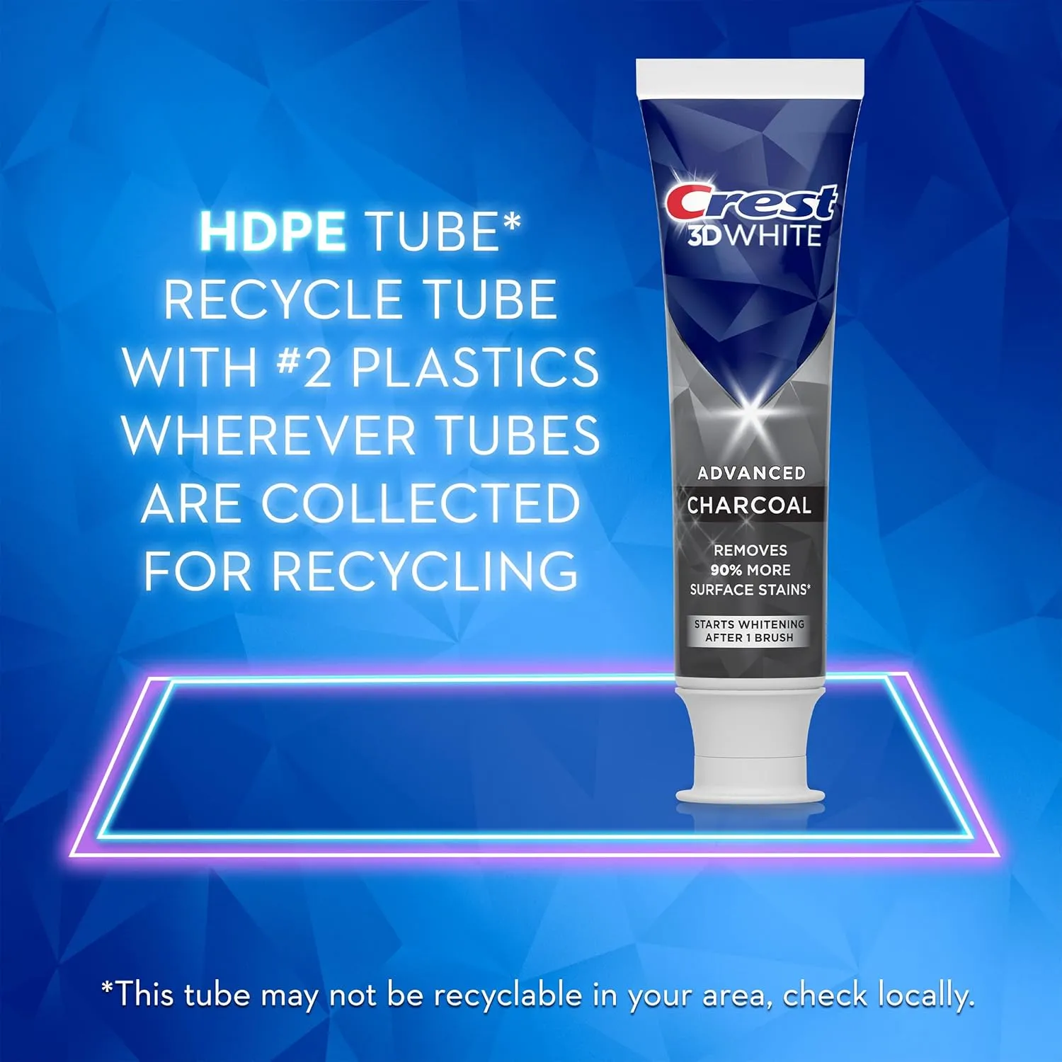 Crest 3D White Charcoal Teeth Whitening Toothpaste, 3.8 oz, Pack of 3