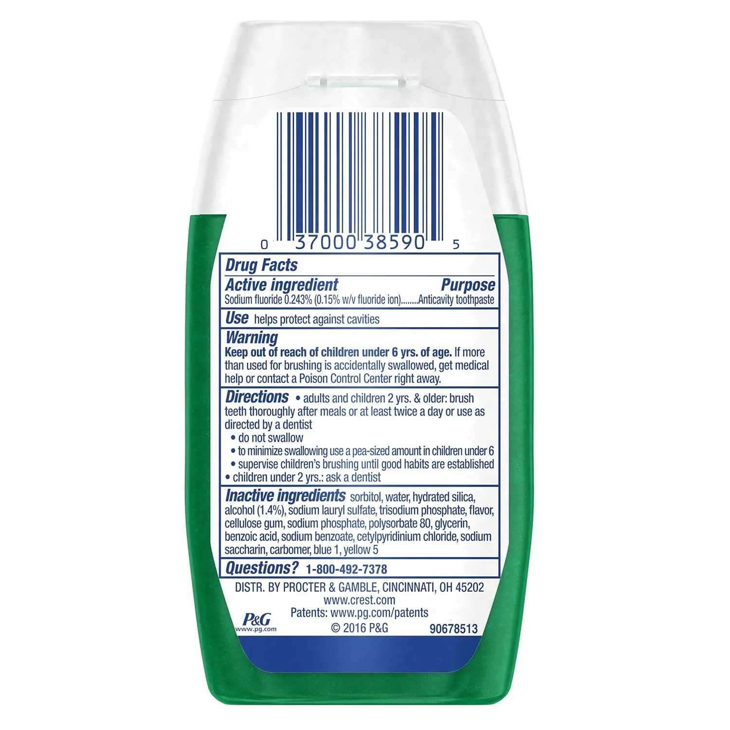 Crest Complete Whitening Plus Scope Multi-Benefit Fluoride Liquid Gel Toothpaste, Minty Fresh, 4.6 Ounce (Pack of 6)