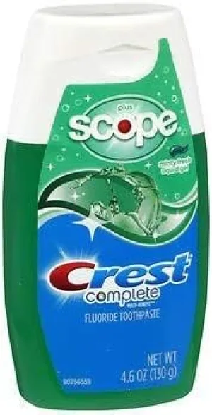 Crest Plus Scope Toothpaste Liquid Gel Minty Fresh - 4.6 oz, Pack of 4