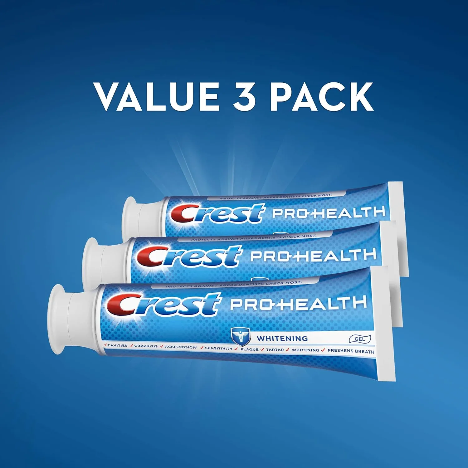 Crest Pro-Health Whitening Gel Toothpaste, 4.6 oz, 3 Count, Triple