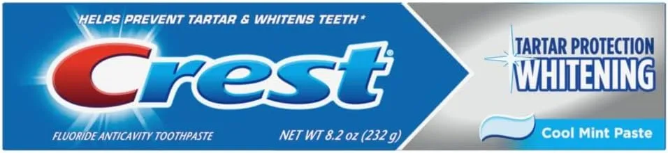 Crest Tartar Protection Whitening Cool Mint Flavor Toothpaste 8.2 Oz (Pack of 4)