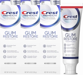 Crest Pro-Health Advanced Gum Restore Toothpaste, Whitening, 4.8 Oz Larger Size (Pack of 3)
