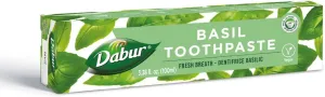 Dabur Herbal Toothpaste - Oral Care with All Natural, Fluoride-Free Formula & Healthy Toothpaste Bliss- Infused Brilliance for a Naturally Fresh Breath- Basil 100ml (Pack of 3)