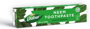 Dabur Herbal Toothpaste - Oral Care with All Natural, Fluoride-Free Formula & Healthy Toothpaste Bliss- Infused Brilliance for a Naturally Fresh Breath- Neem 100ml (Pack of 3)