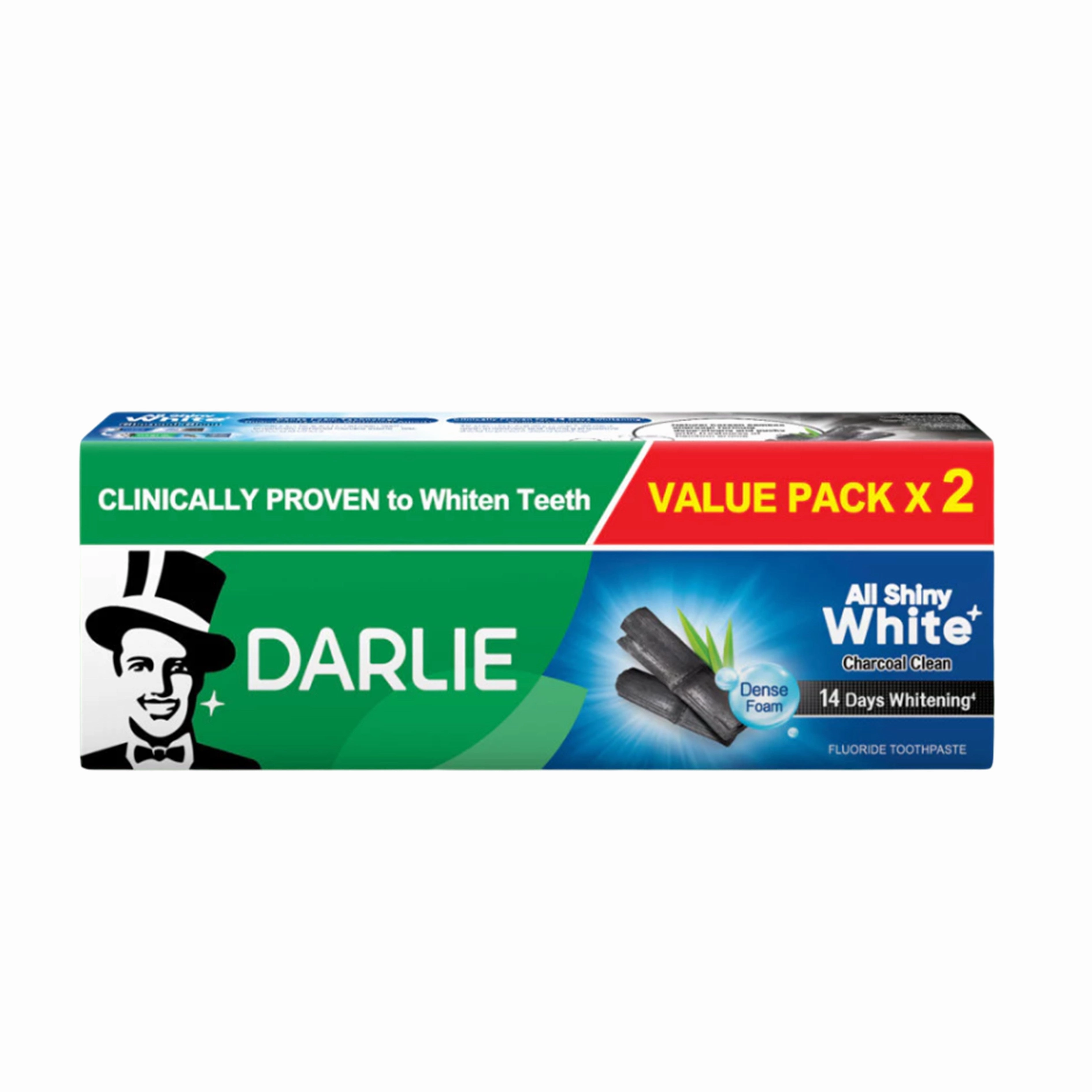 Darlie All Shiny White Charcoal Clean Toothpaste Twin Pack 140gx2