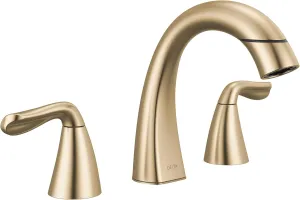 Delta Arvo Brushed Gold Bathroom Faucet with Sprayer, 8 Inch 3 Hole Widespread Bathroom Sink Faucet with Pull Out Sprayer, Push-Pop Drain, Champagne Bronze 35840LF-CZPD