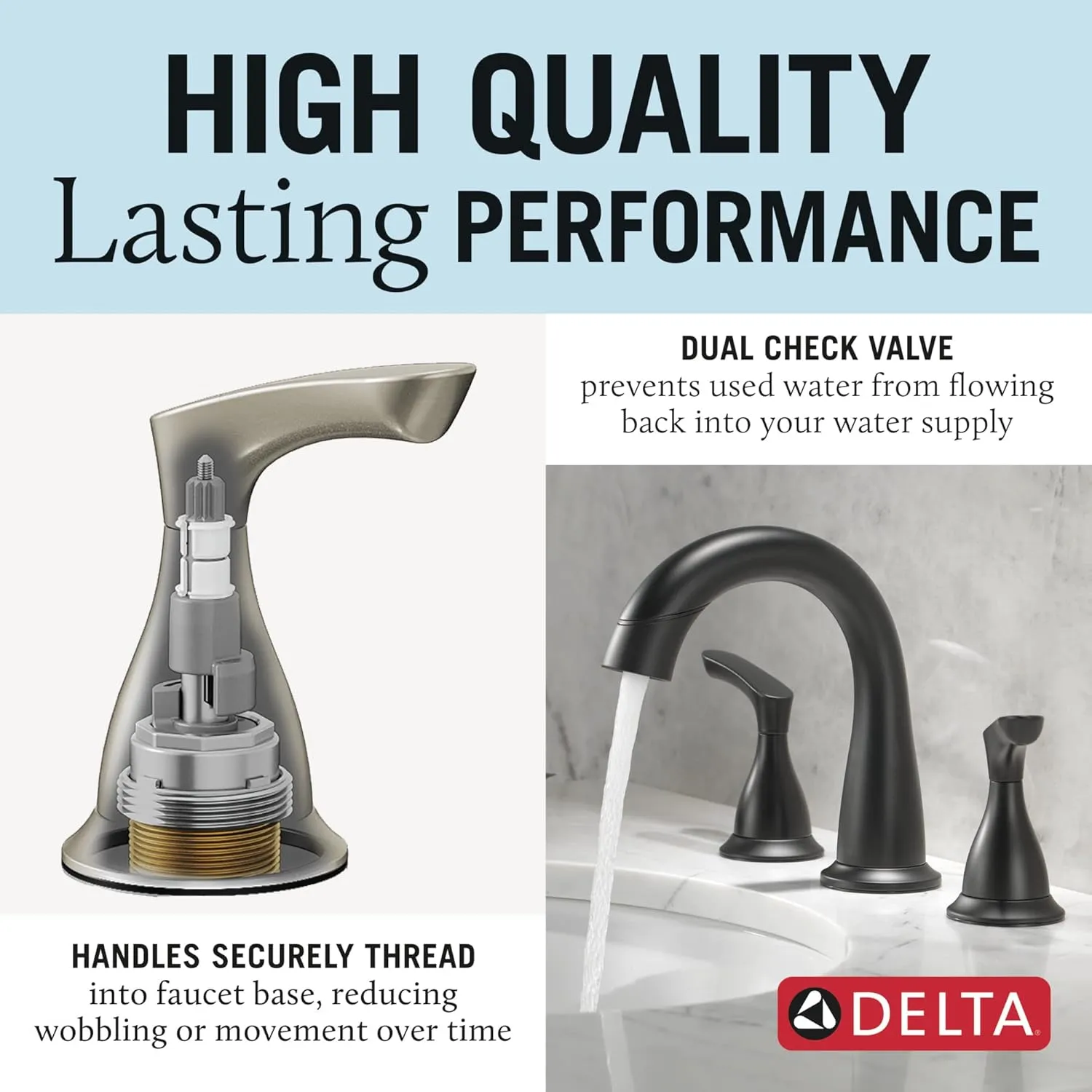 Delta Faucet Broadmoor Pull Down Bathroom Faucet Black, Bathroom Pull Out Faucet, Widespread Bathroom Faucet 3 Hole with Magnet Dock, Bathroom Sink Faucet, Matte Black 35765LF-BLPD