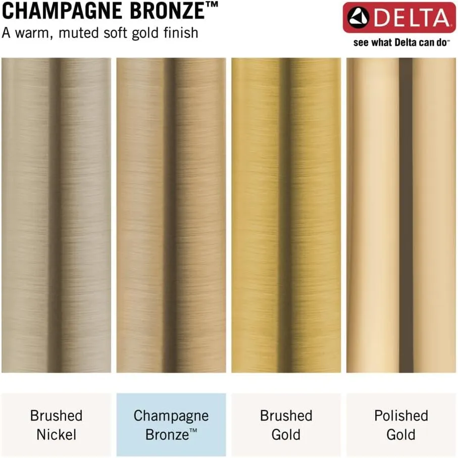 Delta Nicoli Brushed Gold Bathroom Faucet with Sprayer, 8 Inch 3 Hole Widespread Bathroom Sink Faucet with Pull Out Sprayer, Push-Pop Drain, Champagne Bronze 35749LF-CZPD