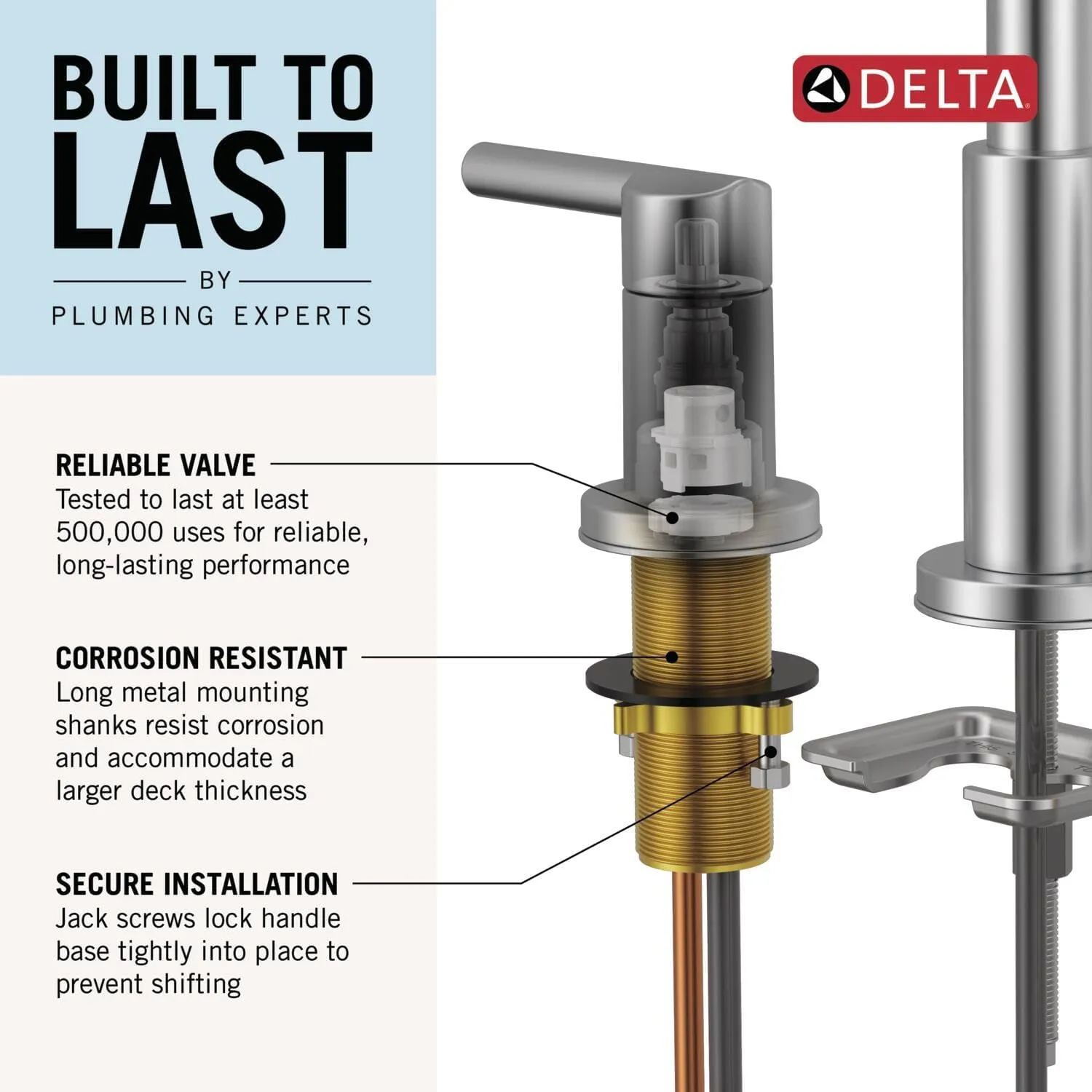 Delta Nicoli Brushed Nickel Bathroom Faucet with Sprayer, 8 Inch 3 Hole Widespread Bathroom Sink Faucet with Pull Out Sprayer, Push-Pop Drain, Stainless 35749LF-SSPD