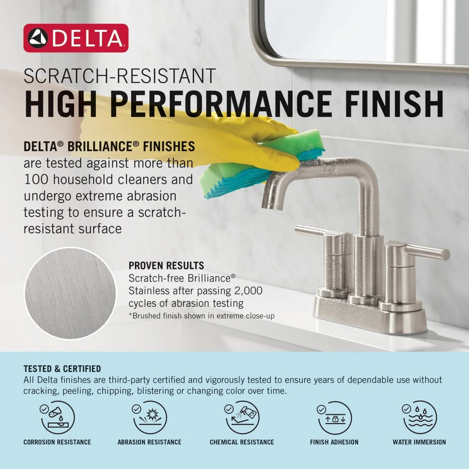 Delta Nicoli Brushed Nickel Bathroom Faucet with Sprayer, 8 Inch 3 Hole Widespread Bathroom Sink Faucet with Pull Out Sprayer, Push-Pop Drain, Stainless 35749LF-SSPD