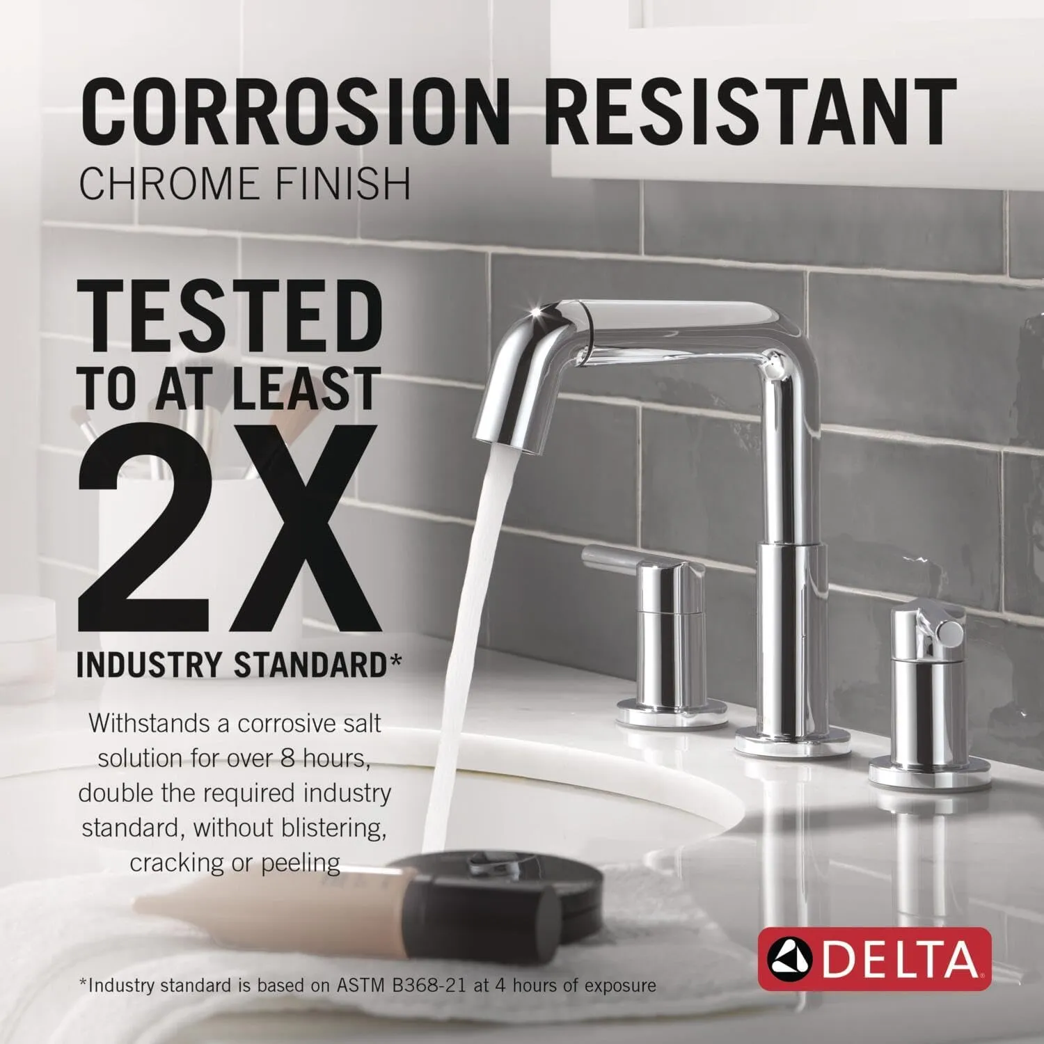 Delta Nicoli Chrome Bathroom Faucet with Sprayer, 8 Inch 3 Hole Widespread Bathroom Sink Faucet with Pull Out Sprayer, Push-Pop Drain, Chrome 35849LF-PD