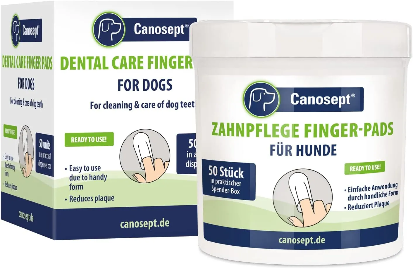 Dental Care Finger Pads for Dogs 50 Pads - Dog Teeth Cleaning Product for Dental Care and Oral Hygiene - Dog Breath freshener - Plaque Off Dogs