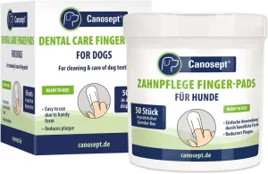 Dental Care Finger Pads for Dogs 50 Pads - Dog Teeth Cleaning Product for Dental Care and Oral Hygiene - Dog Breath freshener - Plaque Off Dogs