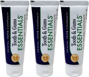 Dental Herb Company - Travel Toothpaste 1oz, (3 Pack) Truly Natural Fluoride-Free and SLS-Free - Superior Defense Against Bleeding and Irritated Gums, Dry Mouth and Mouth sores.