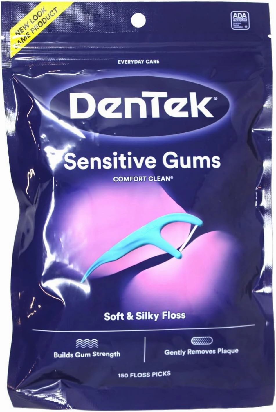 DenTek Comfort Clean Sensitive Gums Mouthwash Blast Floss Picks 150 Each (Pack of 4)