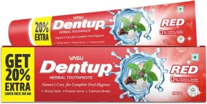 Dentup RED Herbal Toothpaste for Daily Use - Overall Dental Health | Clove Oil & Mint | Fights Plaque, Cleanses Teeth and Fights Bad Odour | Pack of 2 (11.84 fl.oz.)