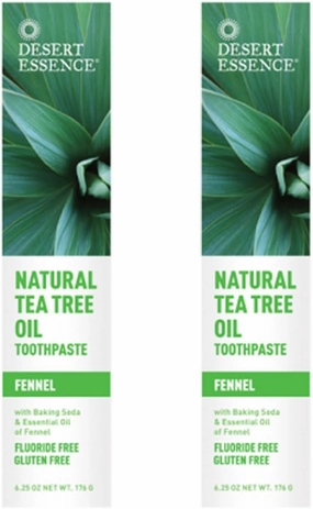 Desert Essence Natural Tea Tree Oil Fennel Toothpaste, 6.25 Ounce - 2 per case.