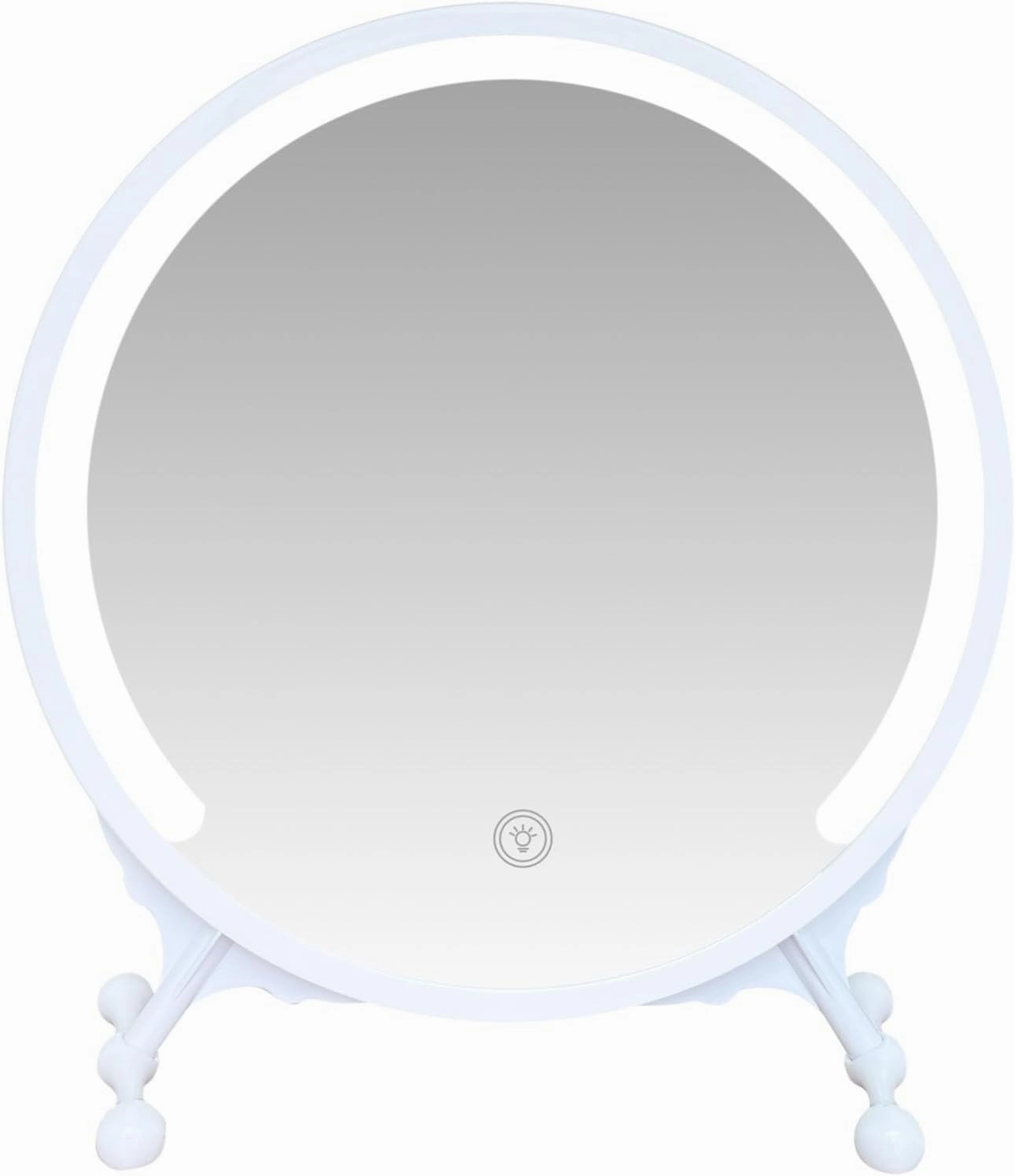 Desktop LED Soft Light Round Makeup Mirror, Replenishment Mirror Smart Induction Touch Makeup Refill Mirror, 3 Colors Adjustable