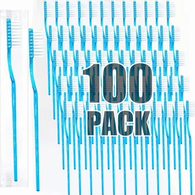 Disposable Toothbrushes with Toothpaste Adult Pre-Pasted Disposable Toothbrushes Travel Toothbrushes with Toothpaste Bulk Toothbrushes Waterless Toothbrush Individually Wrapped Mint-100Pcs