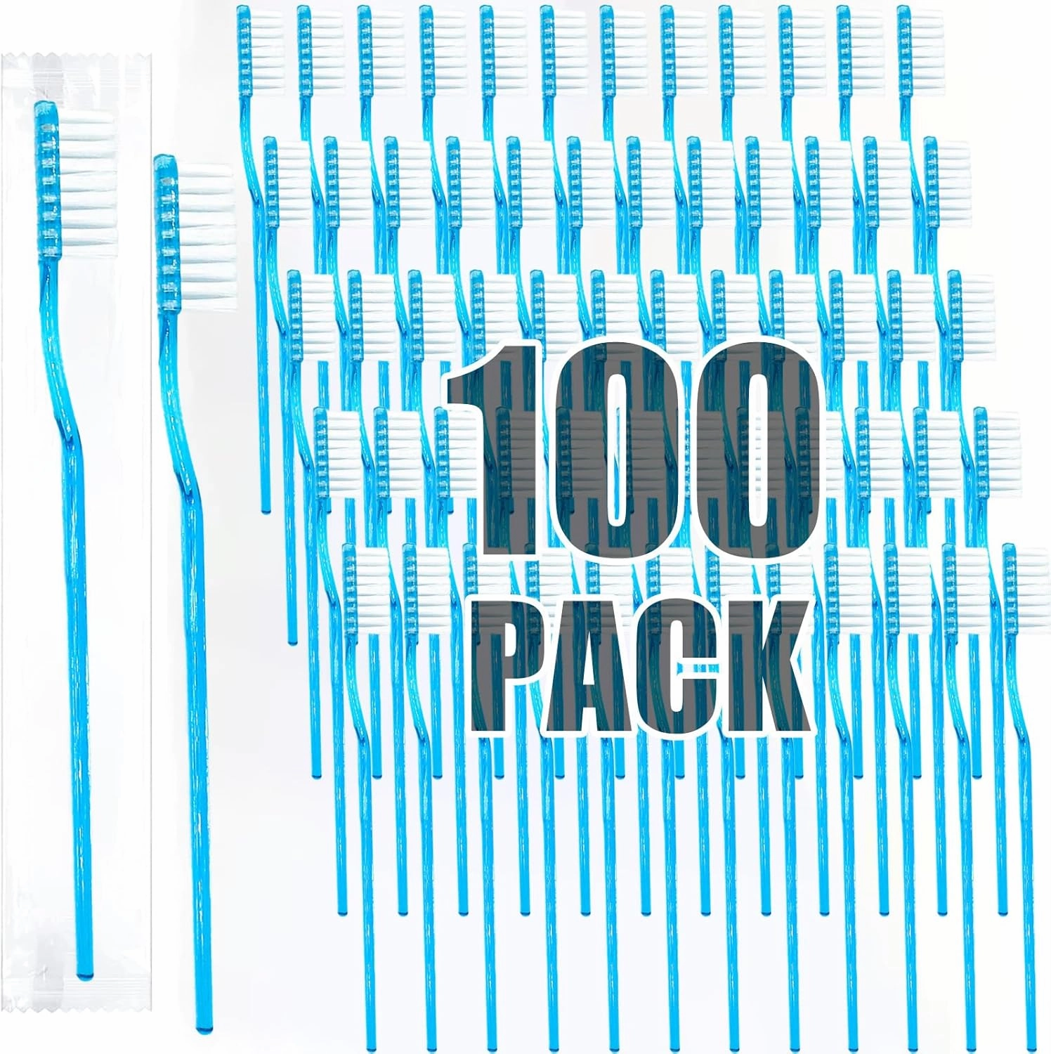 Disposable Toothbrushes with Toothpaste Adult Pre-Pasted Disposable Toothbrushes Travel Toothbrushes with Toothpaste Bulk Toothbrushes Waterless Toothbrush Individually Wrapped Mint-100Pcs
