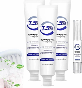 Dodorado Hydroxyapatite Toothpaste - 7.5% Nano Hydroxyapatite Toothpaste, Sensitive Teeth Whitening Toothpaste for Adults and Kids, Enhanced Teeth Whitening and Protection (3)