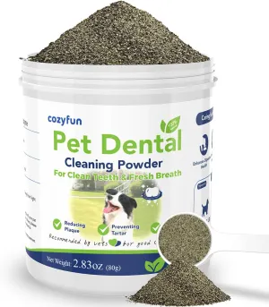 Dog Dental Powder - Dogs Teeth Cleaning Powder, Plaque and Tartar Remover in 7-14 Days, Dog Breath Freshener - All Natural Ingredient Dogs Dental Care Supply