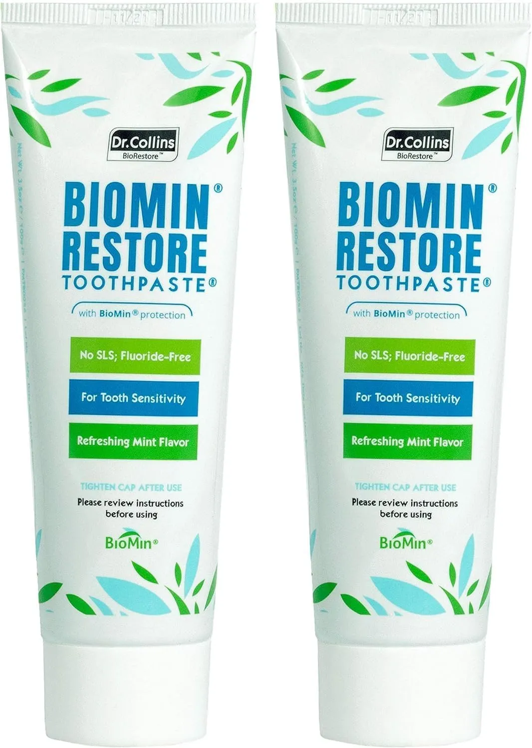 Dr. Collins BioMin Restore Toothpaste for Tooth Sensitivity, 3.5oz (Pack of 2)