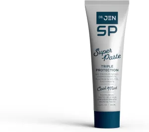 Dr. Jen Super Paste/Toothpaste with Fluoride  10% Nano-Hydroxyapatite Travel Toothpaste for Teeth Whitening & Sensitive Teeth Care (3.4 Ounce (Pack of 1), Cool Mint)