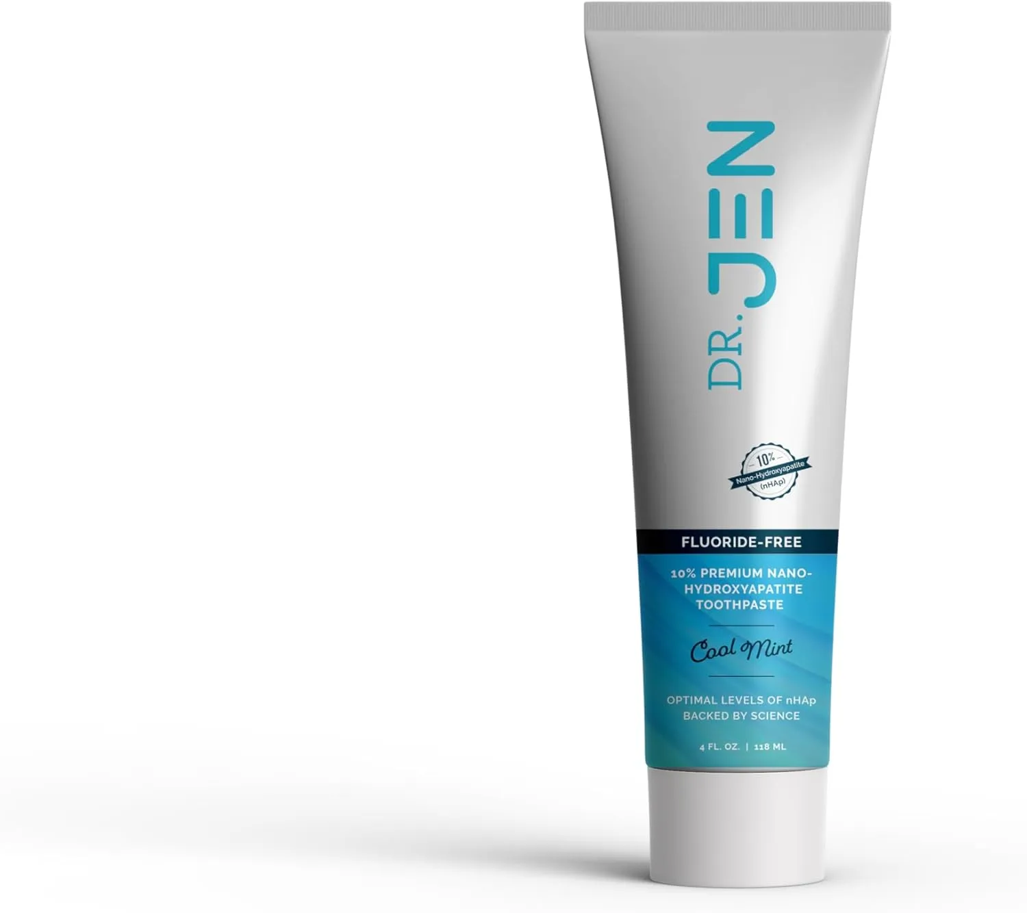 Dr. Jen's 10% Nano Hydroxyapatite Toothpaste - Fluoride Free, Xylitol Toothpaste (4oz, Cool Mint)