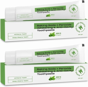 DURJA Baking Soda and Peroxide Toothpaste for Whitening & Anti-Cavity | Toothpaste with Fresh Mint | Deep Cleanse |Super Fresh Breath | Extreme Whitening– 100gm Mint Flavour (Pack of 2)...'