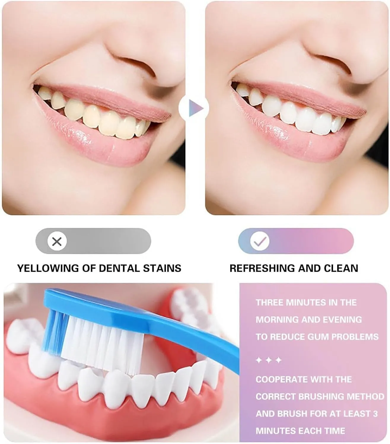 Easilyous Bright White Toothpaste, Easilyous Toothpaste, Nicotinamide Dazzling White Toothpastes, Remove Tooth Stains, Fresh Breath (2PCS)