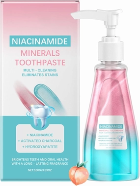 Easilyous Bright White Toothpaste, Niacinamide Toothpaste, NAM Activated Charcoal Hydroxyapatite Triple Whitening ＆ Removes Stains, Fresh Breath, Remove Tooth Stains (1)