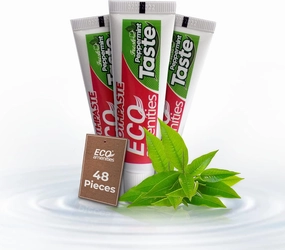 ECO Amenities Travel Size Bulk Toothpaste 1oz (Bulk Pack - 48 Tubes) Peppermint Toothpaste Travel- Sized for Guests Fresh Scent Hotel Toiletries