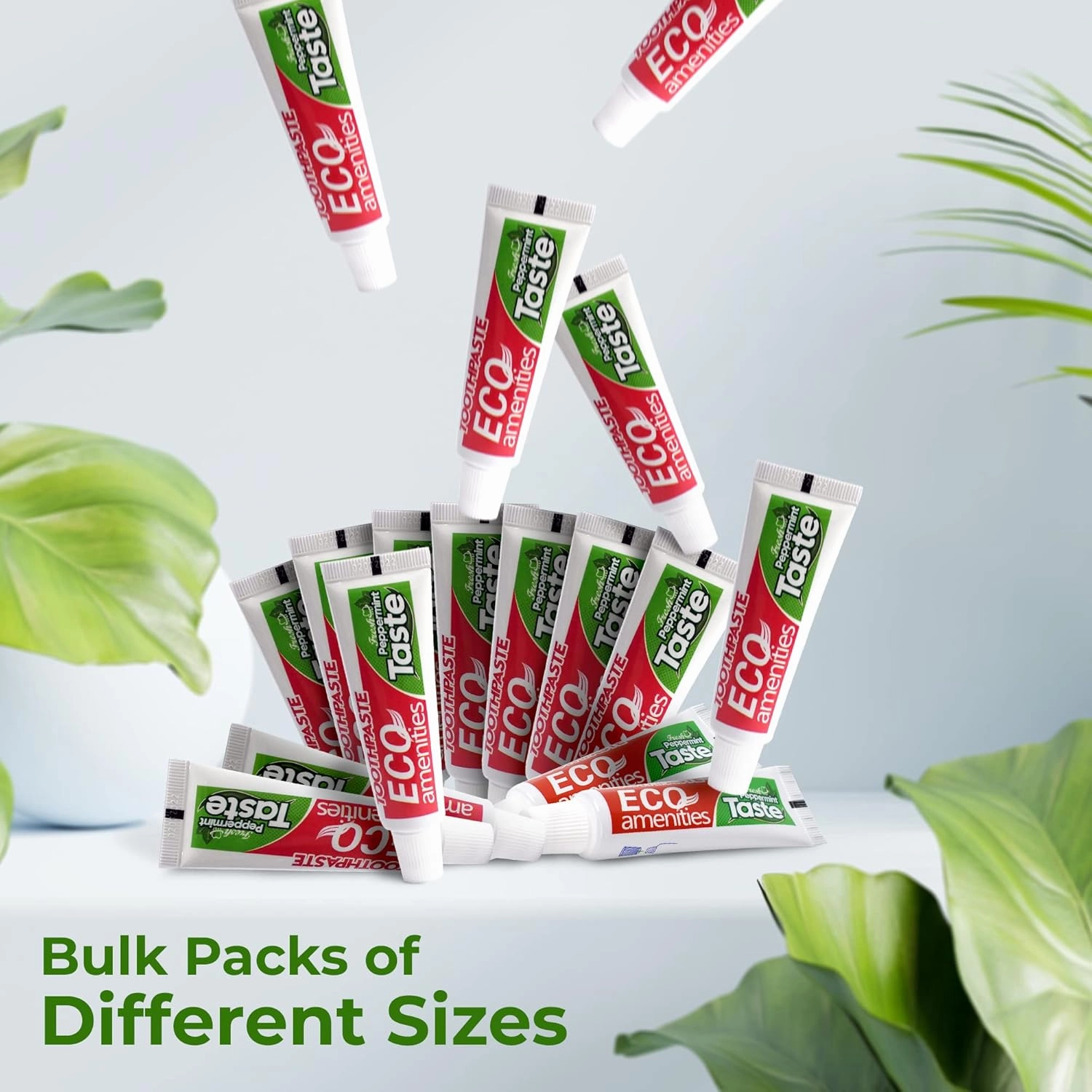 ECO Amenities Travel Size Bulk Toothpaste 1oz (Bulk Pack - 48 Tubes) Peppermint Toothpaste Travel- Sized for Guests Fresh Scent Hotel Toiletries