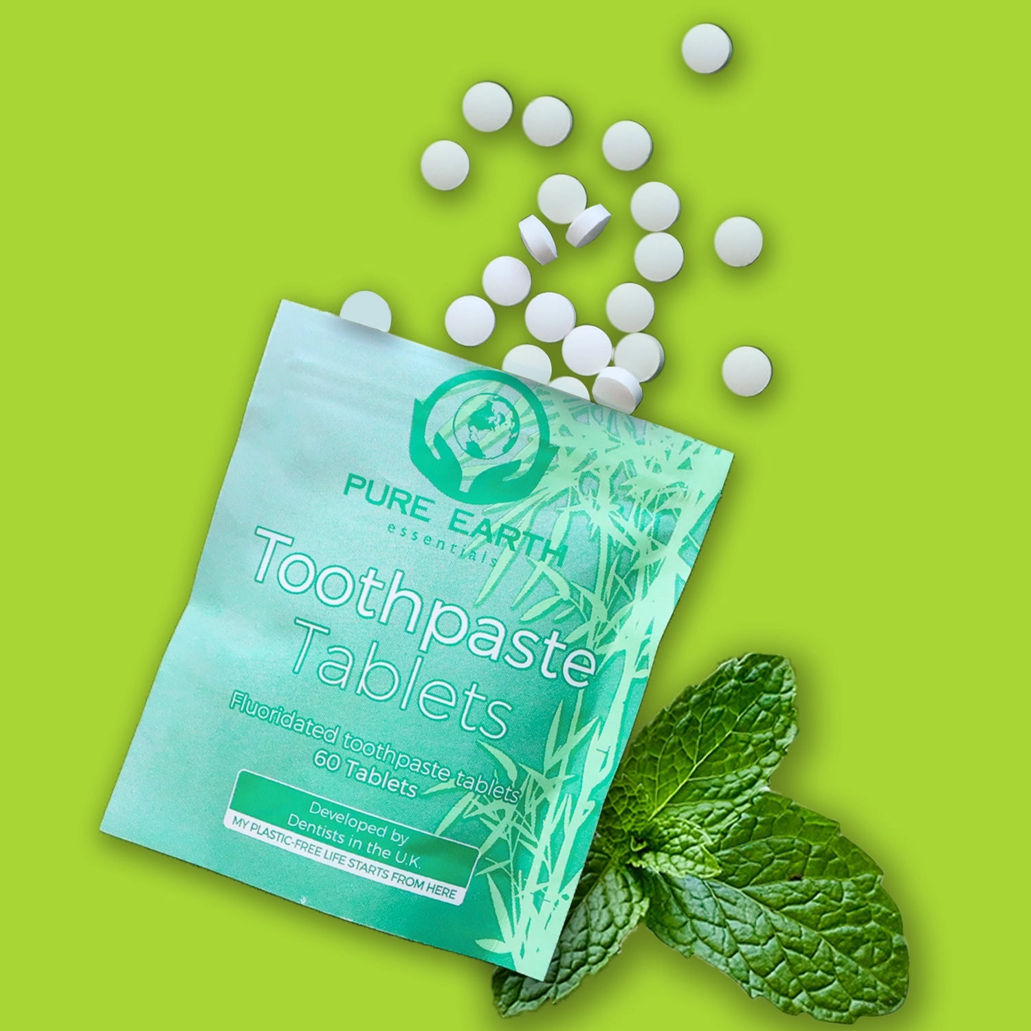 Eco friendly mint flavoured toothpaste tablets - 60 per pack- Starts at £3.84 per item