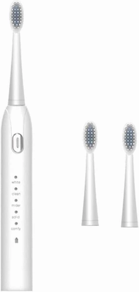 Electric Toothbrush USB Rechargeable with Replacement Toothbrush Heads 5 Modes Washable Ultrasonic Whitening Tooth Brush for Adult
