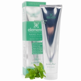 Elementa Silver Non-Foaming Toothpaste Wintermint Flavor | 5 in 1 Teeth Whitening Gel 4 Fl oz | Dentist Formulated All Natural | Professional Whitening Gel | Fluoride Free | Fresh Breath