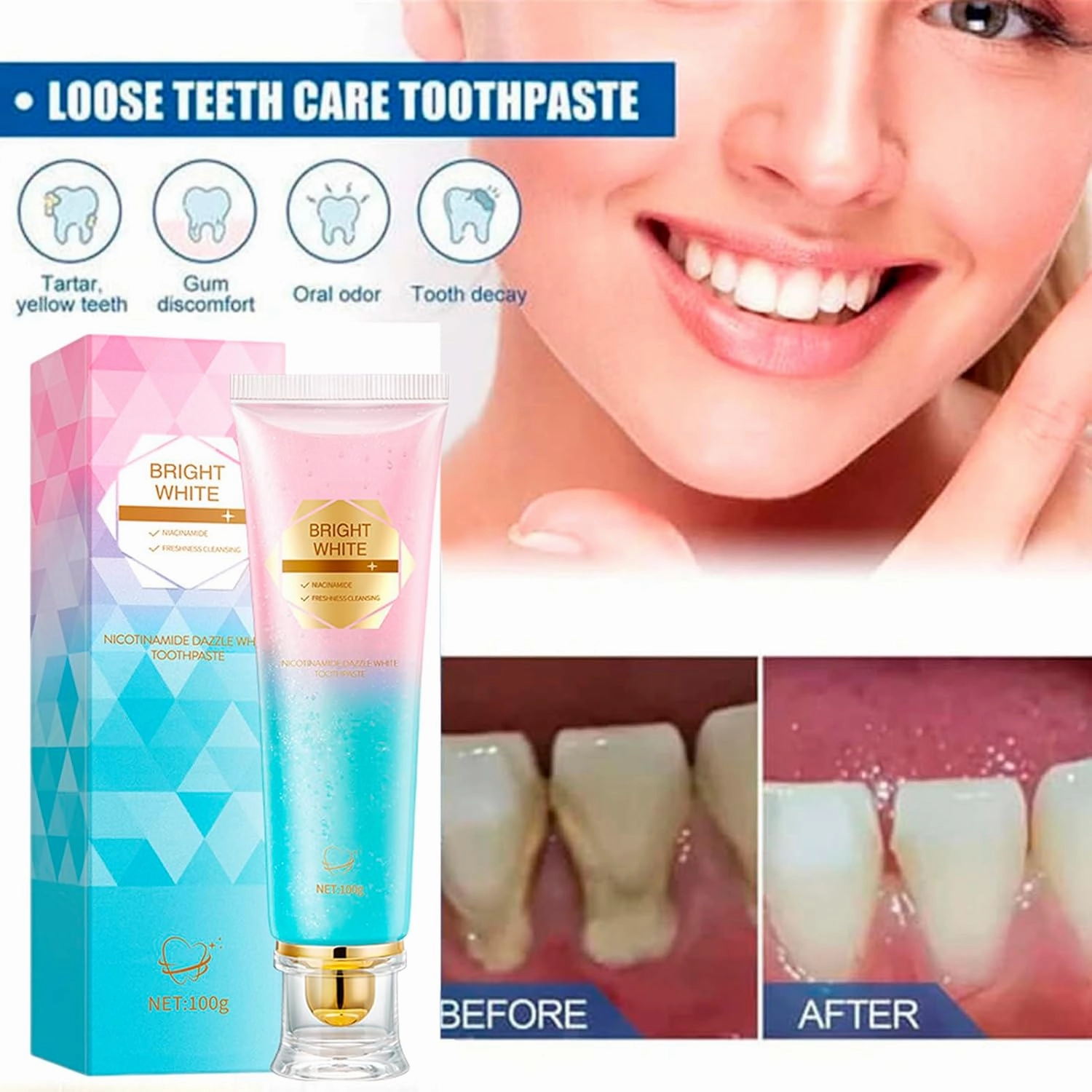 Elovelle Toothpaste, Elovelle Niacinamide Whitening Toothpaste, Enamel Strengthening & Fresh Breath, Deep Cleaning Hydroxyapatite Toothpastes, Fluoride-Free, Gentle Formula for Sensitive Gums (2)