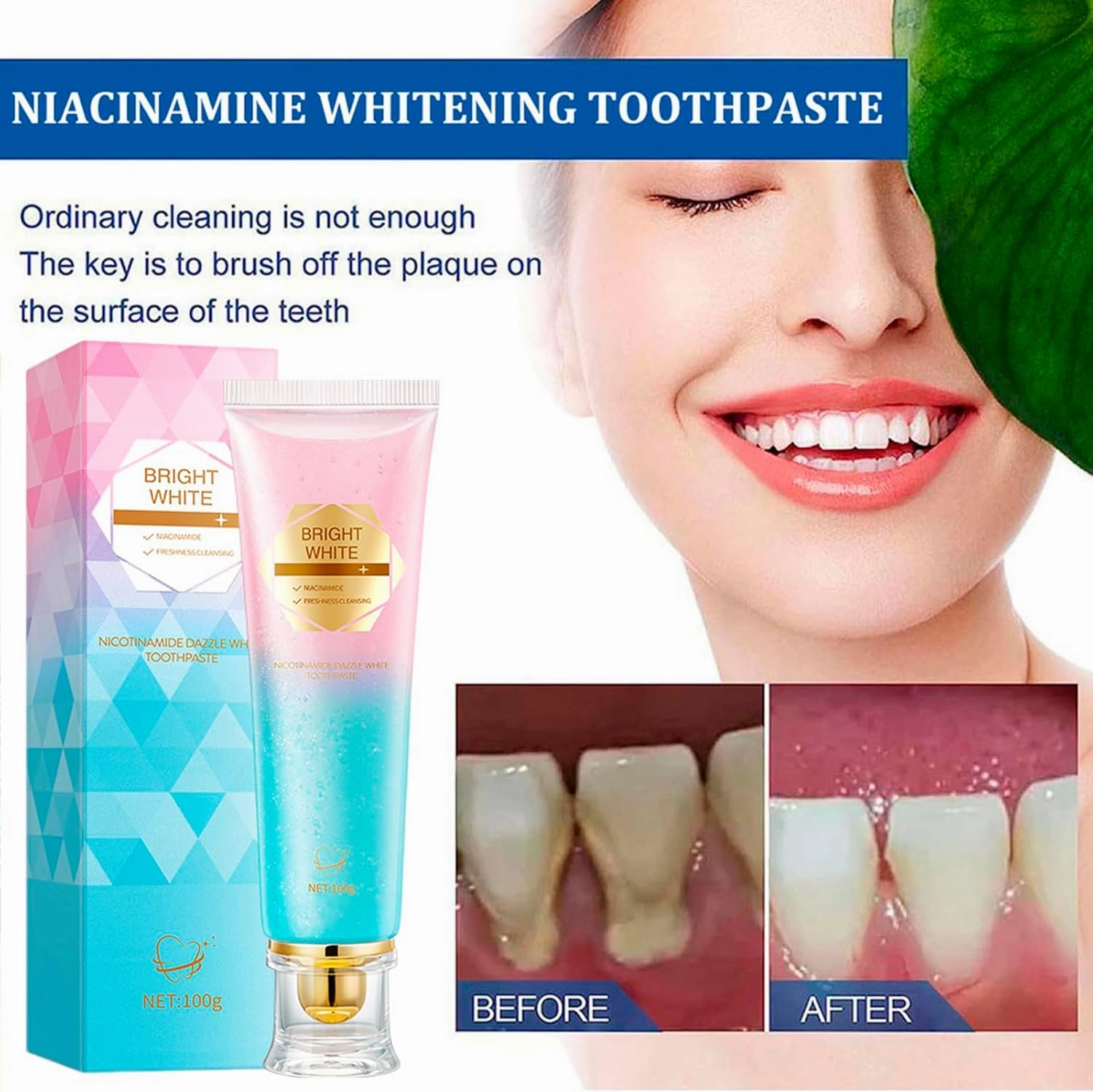 Elovelle Toothpaste, Elovelle Niacinamide Whitening Toothpaste, Enamel Strengthening & Fresh Breath, Deep Cleaning Hydroxyapatite Toothpastes, Fluoride-Free, Gentle Formula for Sensitive Gums (2)
