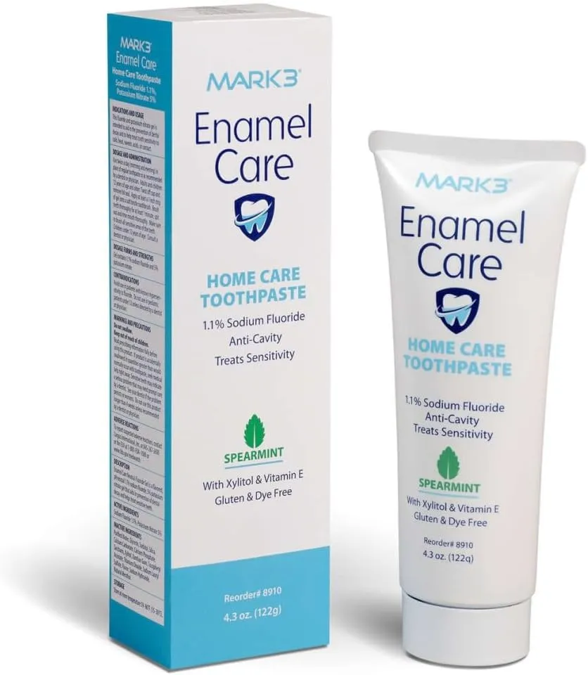 Enamel Care Sensitivity Relief 1.1% Sodium Fluoride Home Care Dental Anticavity Toothpaste 5% Potassium Nitrate Mint Flavored 4.3oz Tube