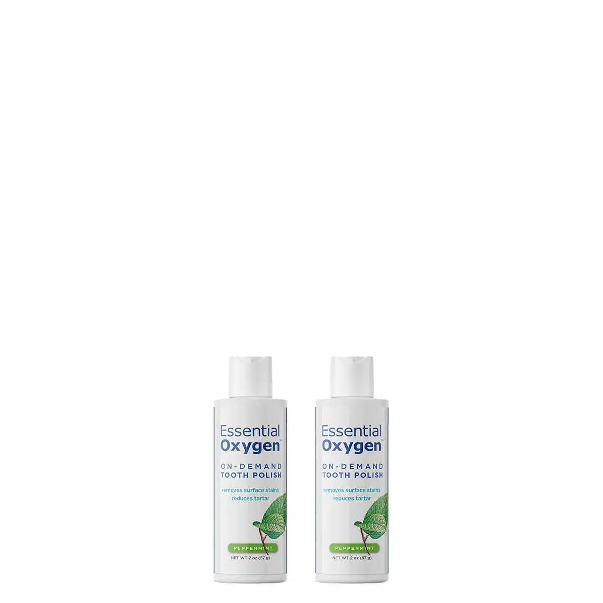 Essential Oxygen BR On-Demand Tooth Polish, Peppermint, White, 2 Ounce, Pack of 2
