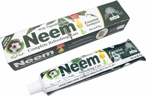 Essential Palace Neem Toothpaste 5 in 1 Formula - 100% Fluoride Free & Vegetable Base Gluten, Prevent Cavity - Refreshing with Neem Extract, Black Seed, Baking Soda, Mint Oil, and Clove - 6 Pack