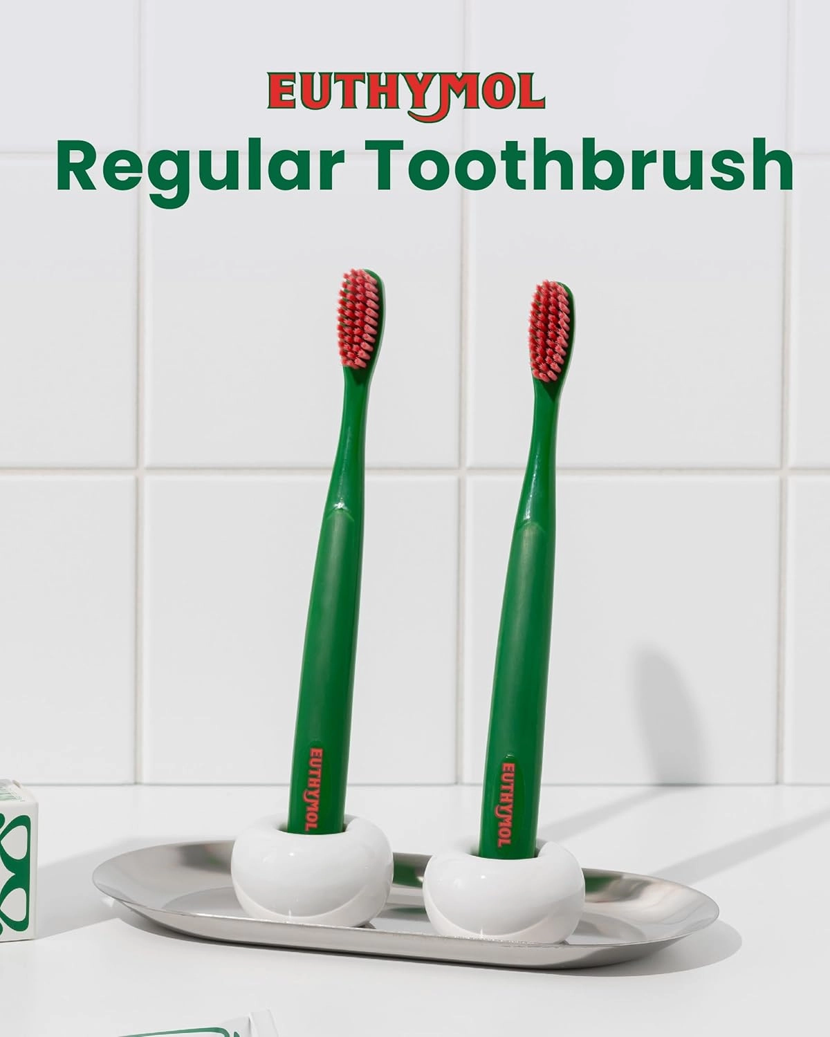 Euthymol Original Toothbrush (Regular, 6 Count) - Standard-Sized, Curved Soft Bristles for Sensitive Teeth, Gums. Effective, Gentle Cleaning for Entire Family.