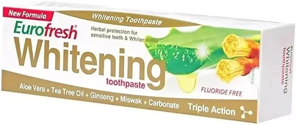 Farmasi Eurofresh Whitening Toothpaste with Miswak 112g/3.95oz – Herbal Toothpaste for Daily Oral Hygiene – Gently Polishes Enamel and Helps Maintain Whiter Smile – Refreshing Formula for Clean Breath